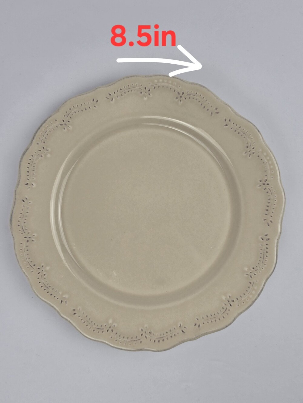 Pier 1 Imports Lacey Salad Dessert Plate 8.5” Cream Beige Scalloped Portugal